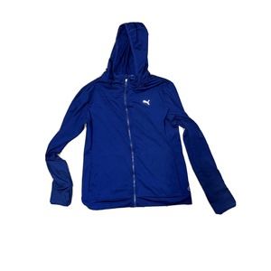 Puma blue athletic zipper long sleeve dry cell Women’s Large & Thumb Holes